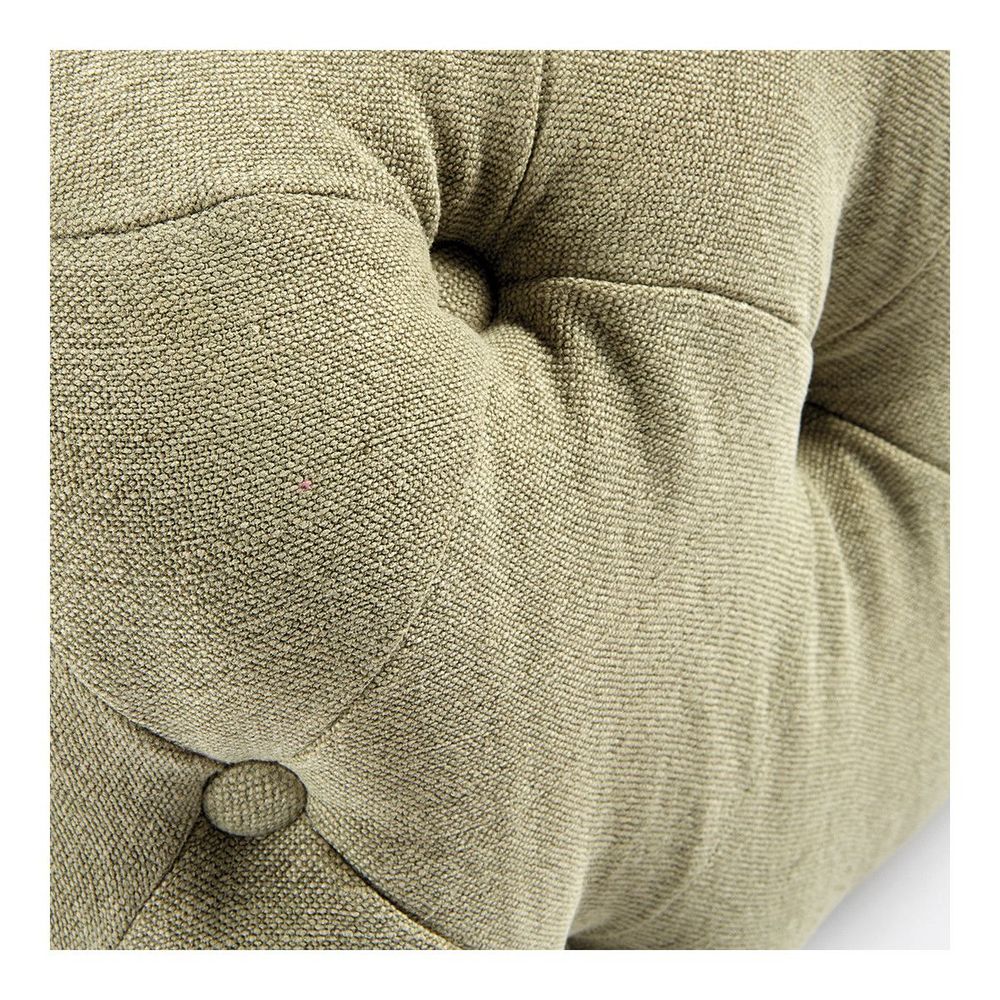 Ottomans - THEA sage linen pouf - BLANC D'IVOIRE