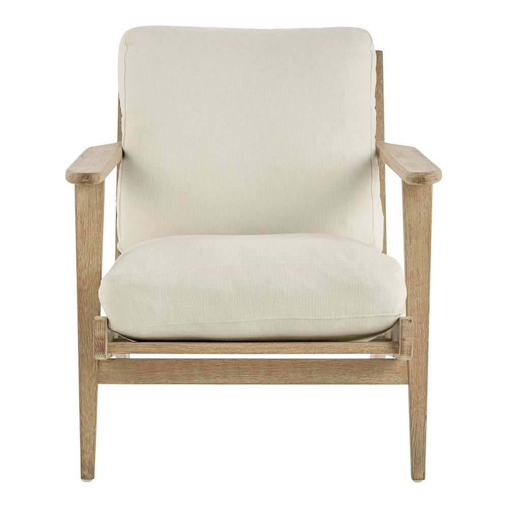Fauteuils - Fauteuil JULES en coton et lin - Écru - BLANC D'IVOIRE