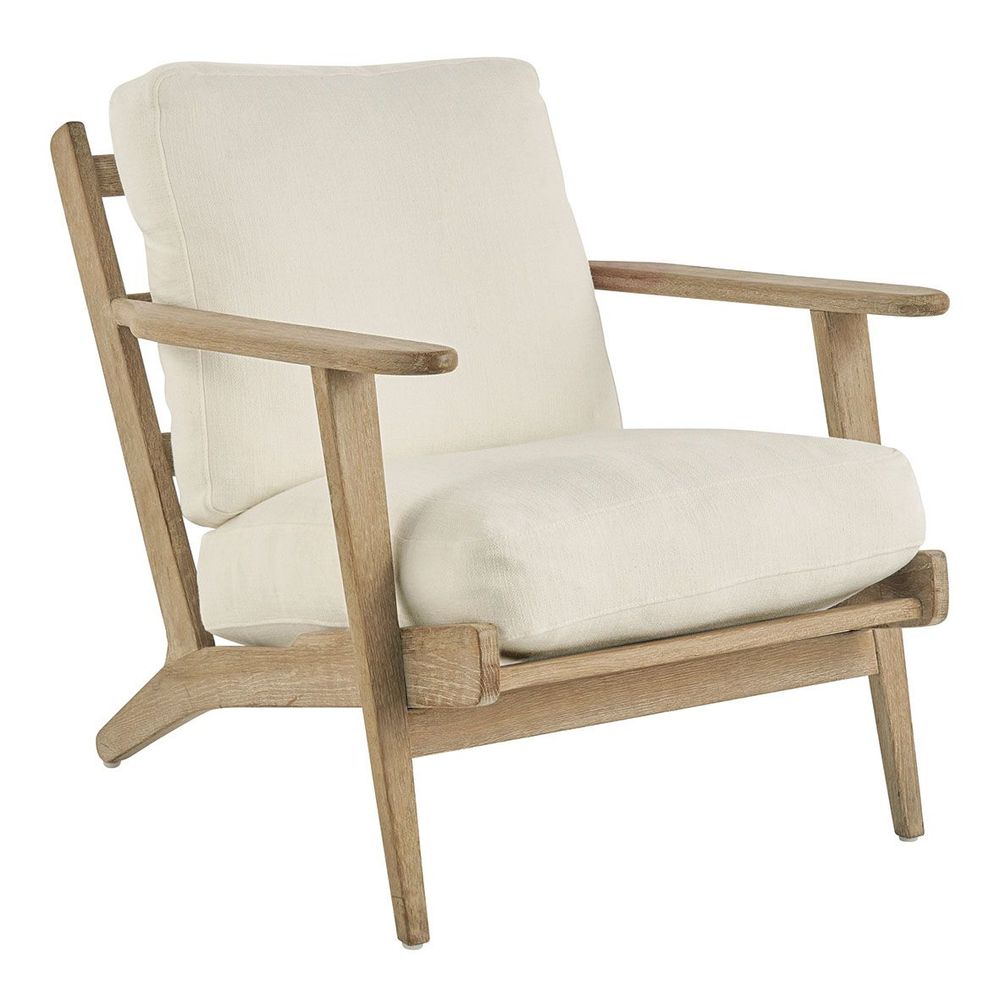 Fauteuils - Fauteuil JULES en coton et lin - Écru - BLANC D'IVOIRE