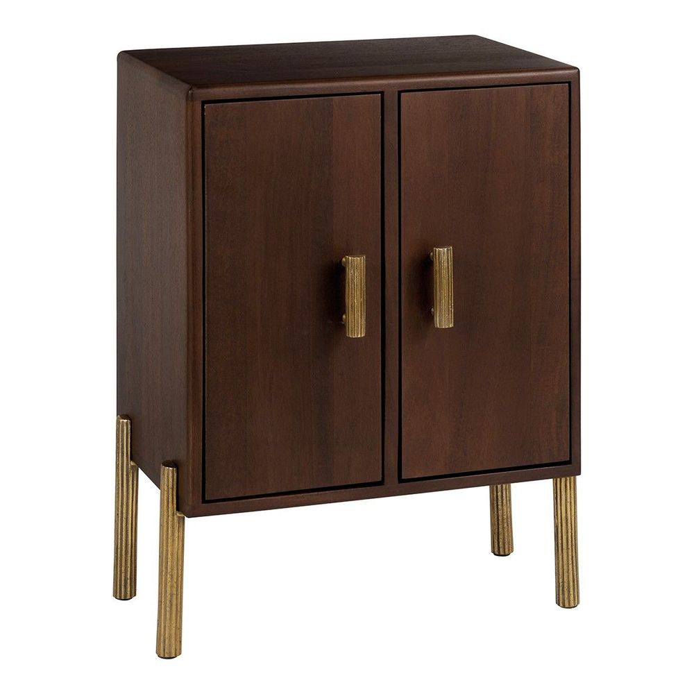 Night tables - VICTOR bedside table in waxed mango wood with walnut finish - BLANC D'IVOIRE