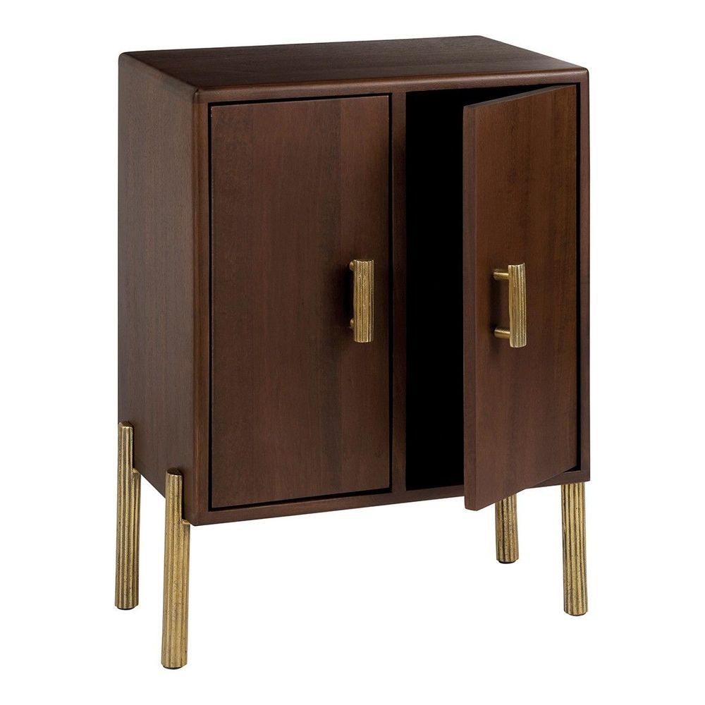 Night tables - VICTOR bedside table in waxed mango wood with walnut finish - BLANC D'IVOIRE