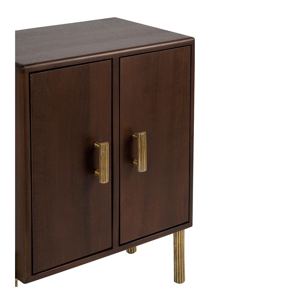 Night tables - VICTOR bedside table in waxed mango wood with walnut finish - BLANC D'IVOIRE