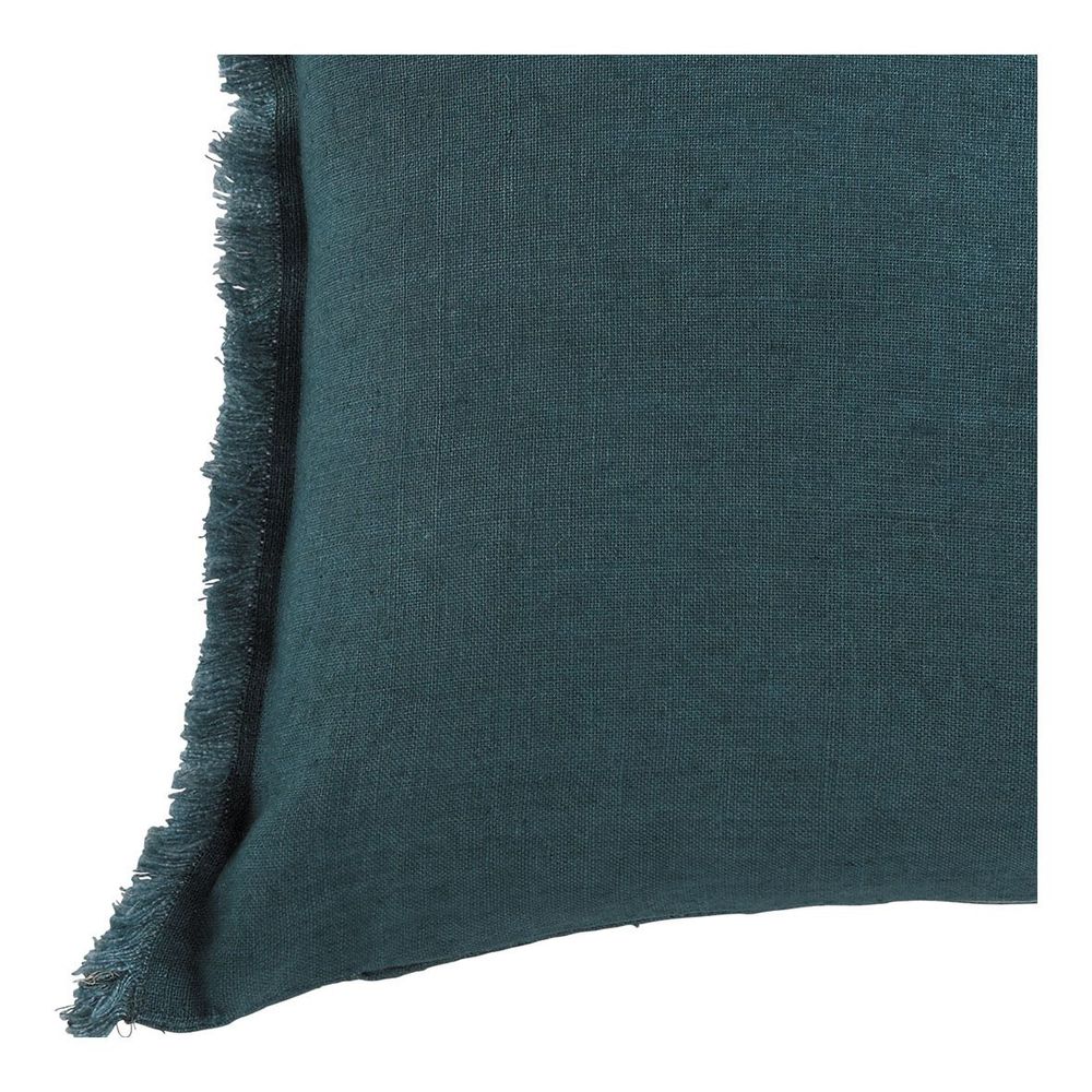 Coussins textile - Housse de coussin CHLOÉ en lin lavé - Pétrole - 30 x 40 cm - BLANC D'IVOIRE