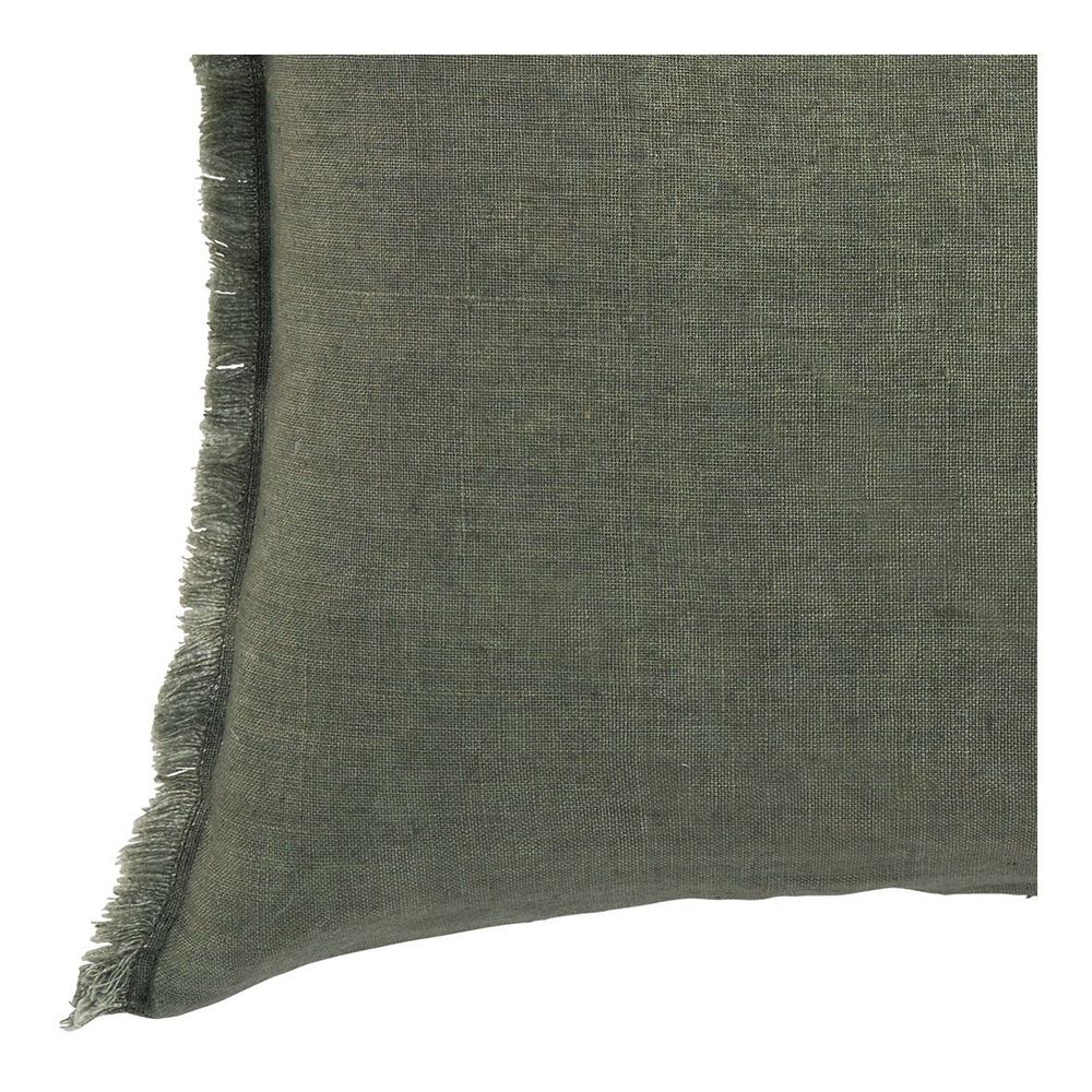 Coussins textile - Housse de coussin CHLOÉ en lin lavé - Kaki - 30 x 40 cm - BLANC D'IVOIRE