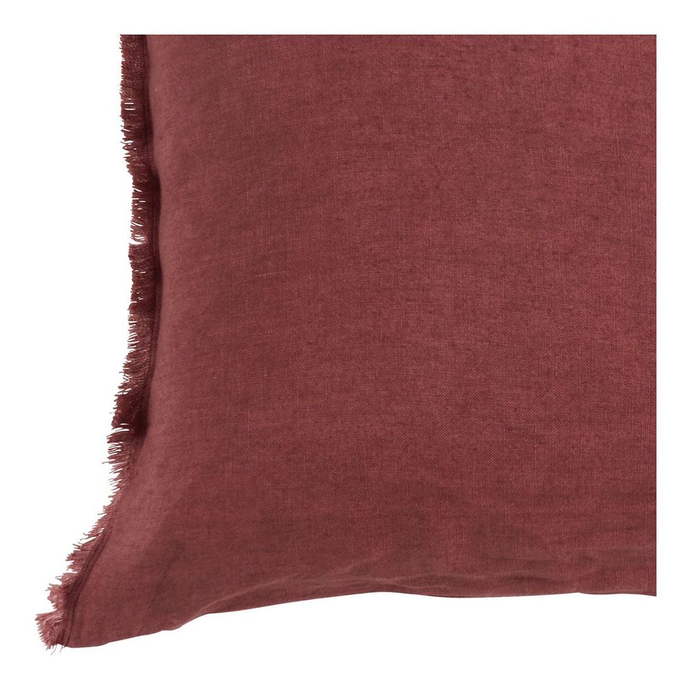Coussins textile - Housse de coussin CHLOÉ en lin lavé - Terracotta - 50 x 50 cm - BLANC D'IVOIRE