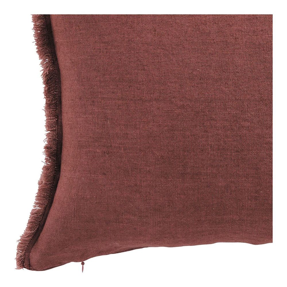 Coussins textile - Housse de coussin CHLOÉ en lin lavé - Terracotta - 30 x 40 cm - BLANC D'IVOIRE