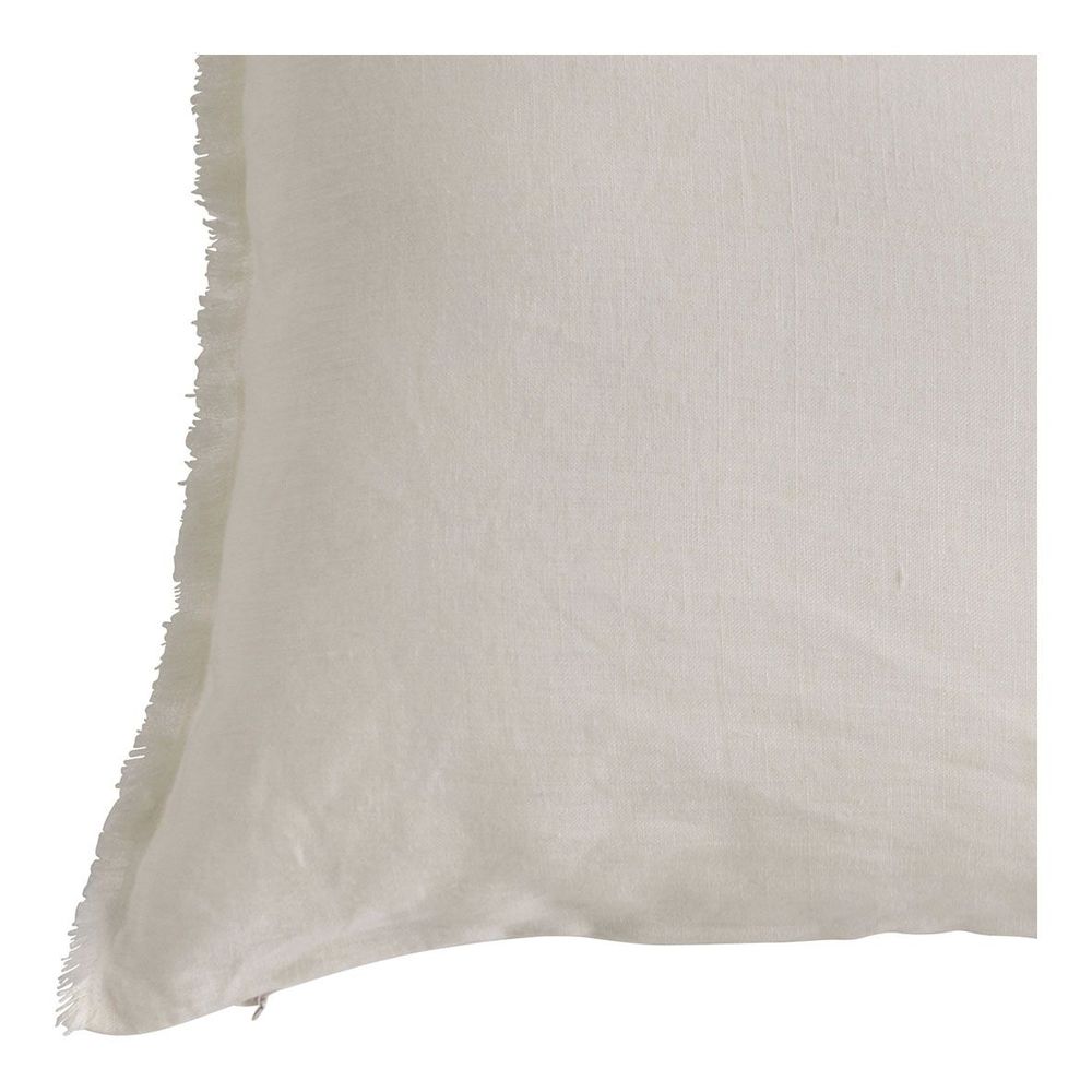 Coussins textile - Housse de coussin CHLOÉ en lin lavé - Ivoire - 50 x 50 cm - BLANC D'IVOIRE