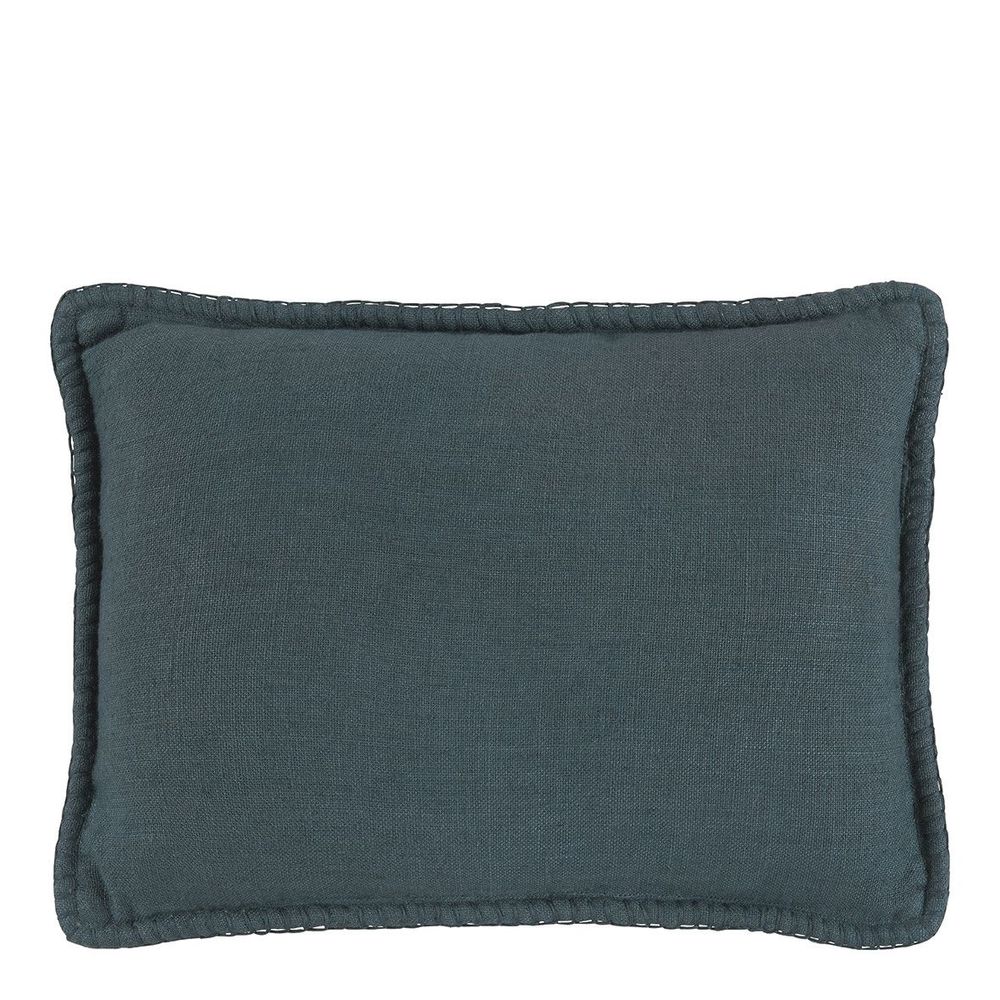 Coussins - Coussin LOUISE lin - Pétrole - BLANC D'IVOIRE