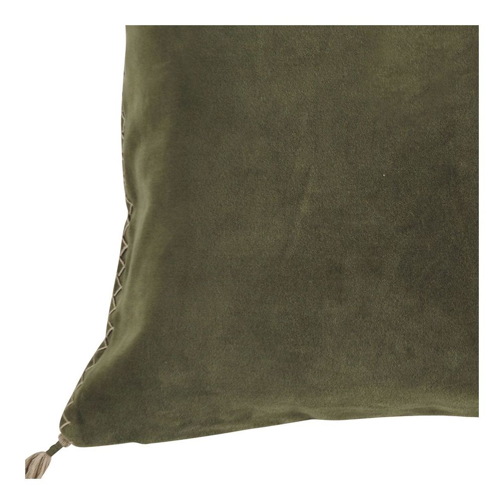 Fabric cushions - MATTEO cushion cover in cotton and linen velvet - Khaki - 50 x 50 cm - BLANC D'IVOIRE