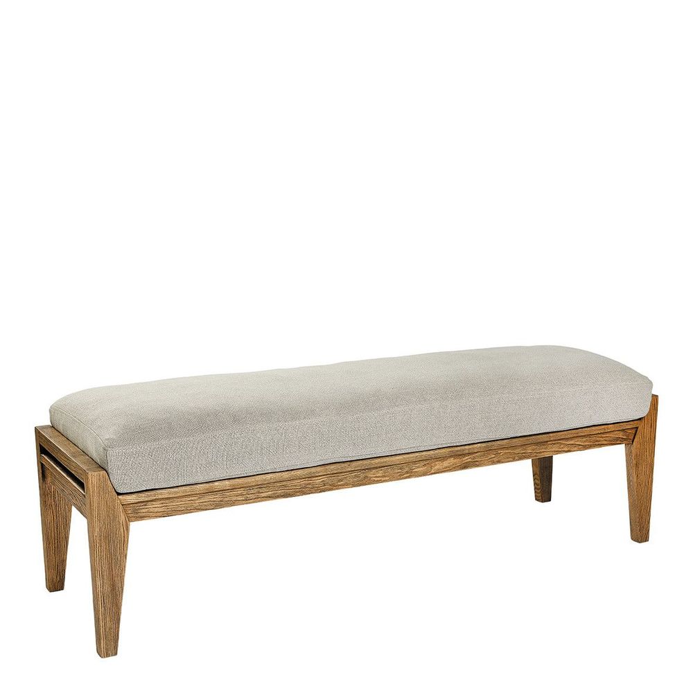 Bancs - Banc PAUL et matelas en lin mélangé beige - BLANC D'IVOIRE