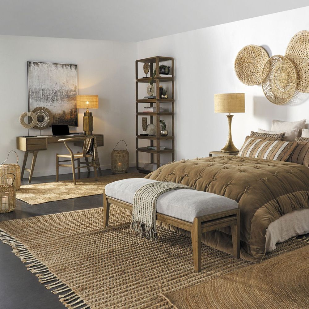 Bancs - Banc PAUL et matelas en lin mélangé beige - BLANC D'IVOIRE