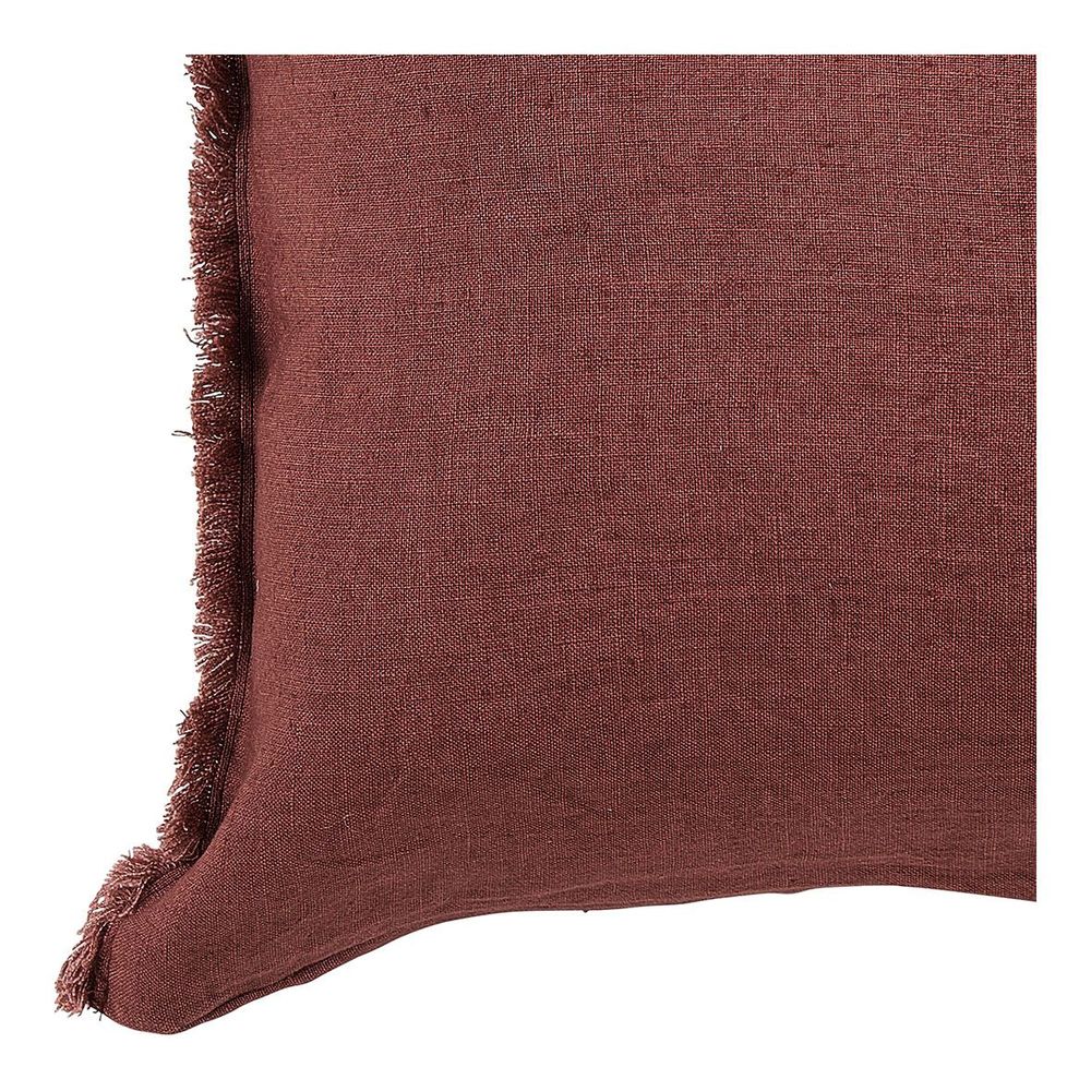 Fabric cushions - CHLOÉ cushion cover in washed linen - Terracotta - 60 x 40 cm - BLANC D'IVOIRE