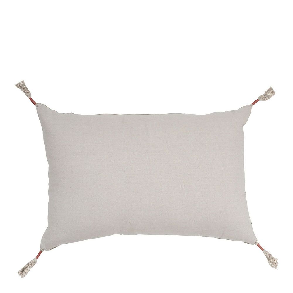 Coussins textile - Housse de coussin MATTEO en velours de coton et lin - Orange Brûlé - 60 x 40 cm - BLANC D'IVOIRE