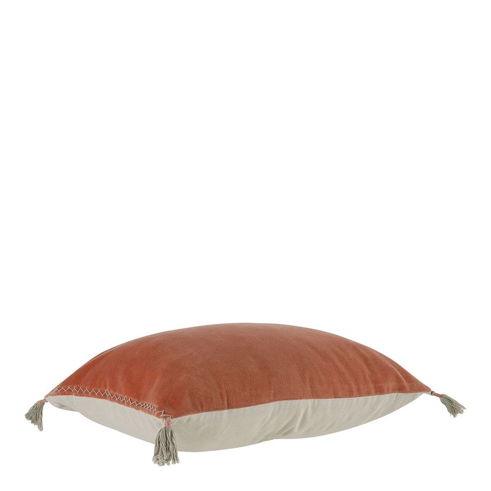 Fabric cushions - MATTEO cushion cover in cotton and linen velvet - Blush - 50 x 50 cm - BLANC D'IVOIRE