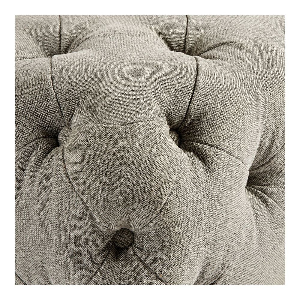 Ottomans - THEA gray linen pouf - BLANC D'IVOIRE