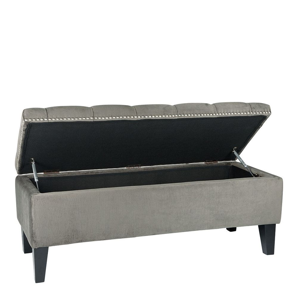 Bancs - Banc coffre ARTHUR gris foncé - BLANC D'IVOIRE