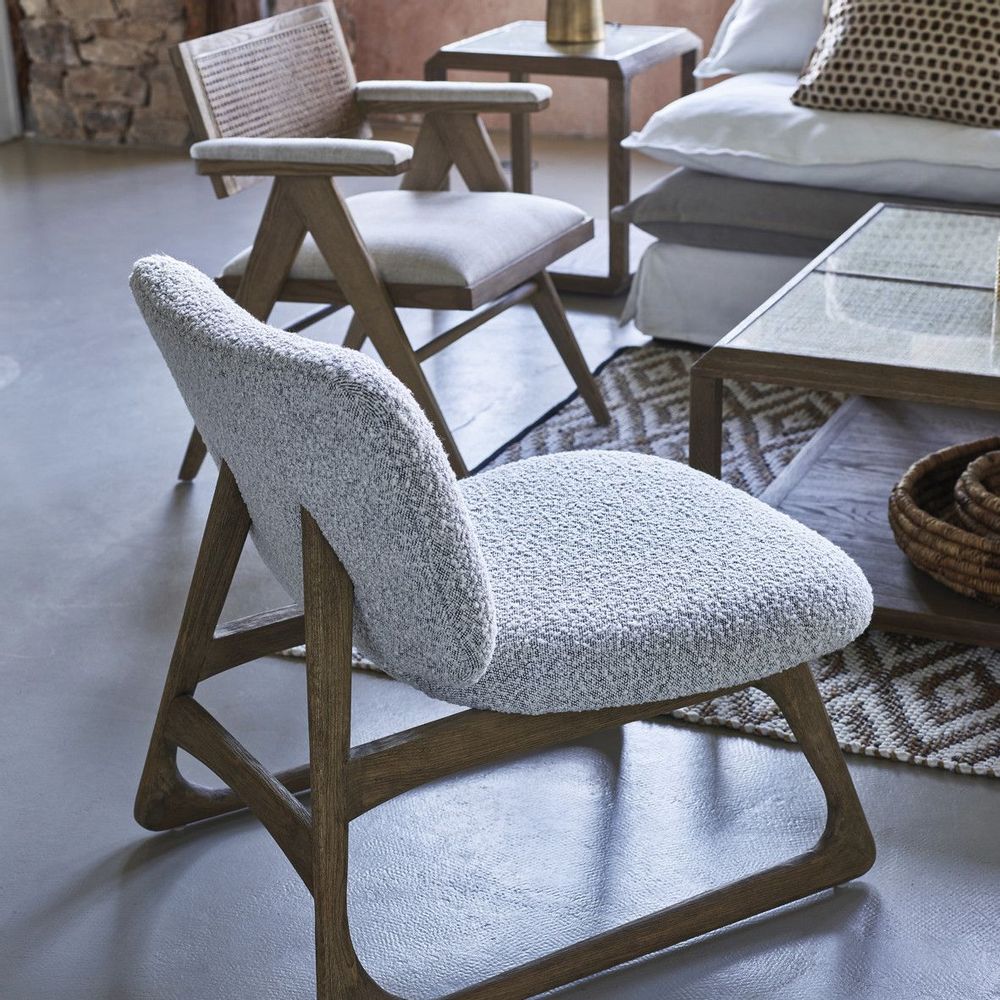 Armchairs - LINA black and white armchair - BLANC D'IVOIRE