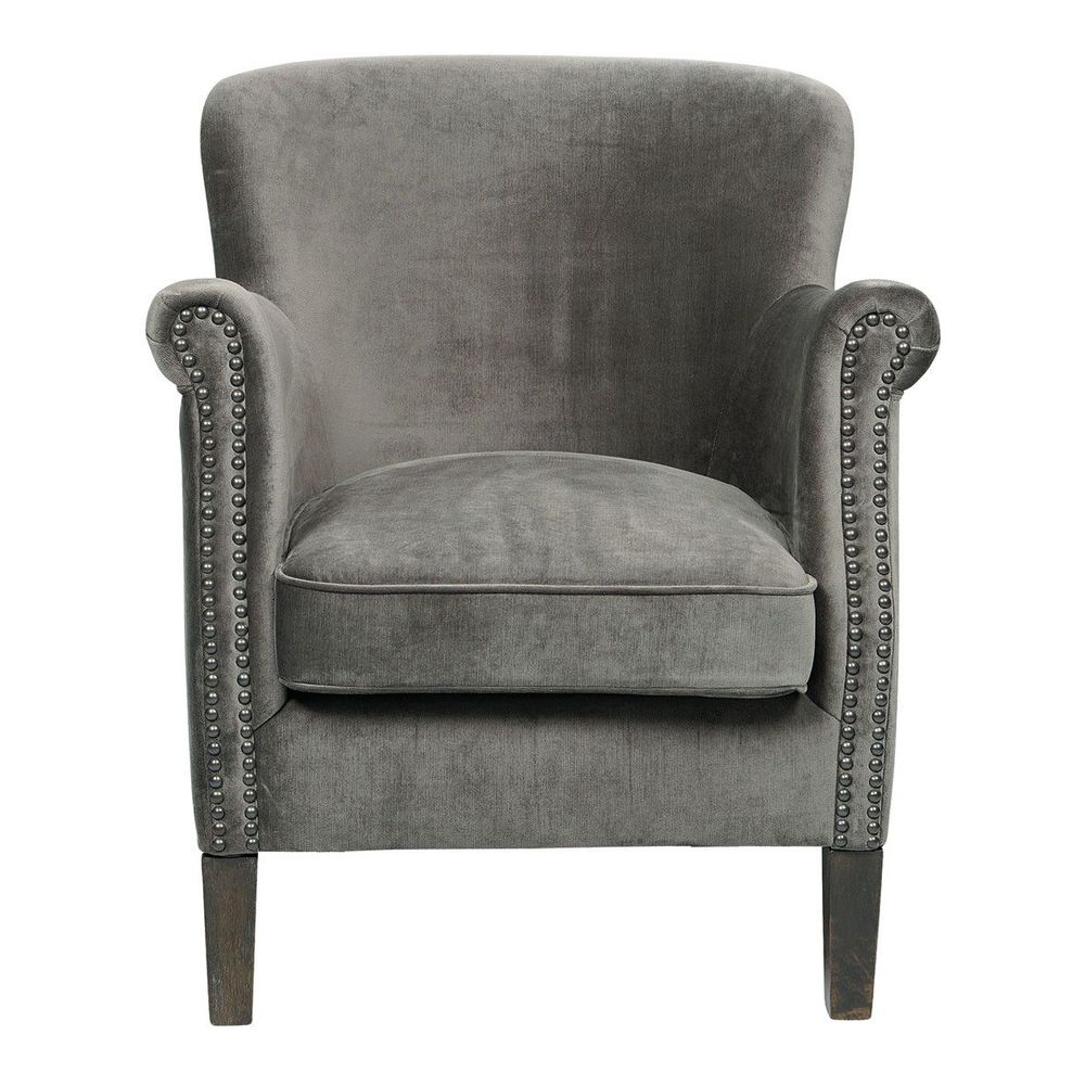 Armchairs - CLAUDE armchair dark gray velvet - BLANC D'IVOIRE