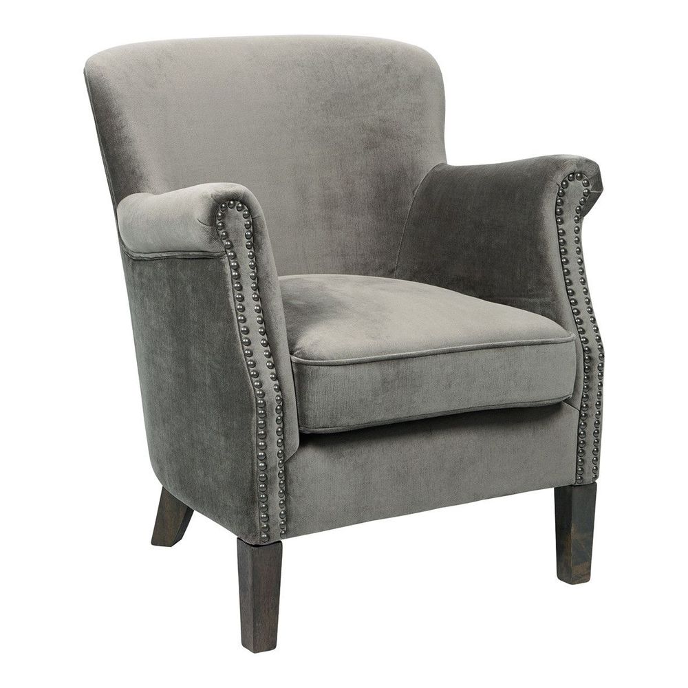 Armchairs - CLAUDE armchair dark gray velvet - BLANC D'IVOIRE