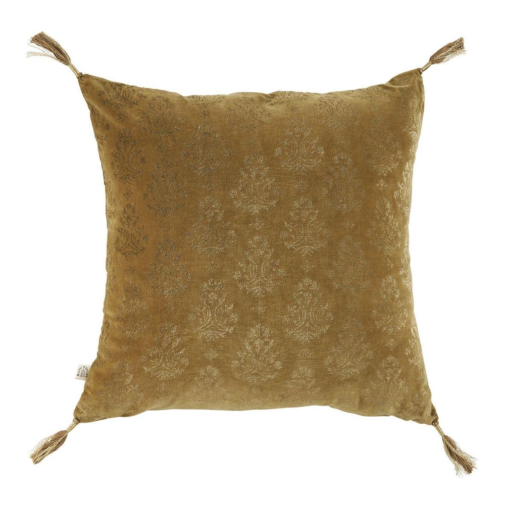 Coussins textile - Housse de coussin AURORE en velours - Bronze et doré - 50 x 50 cm - BLANC D'IVOIRE