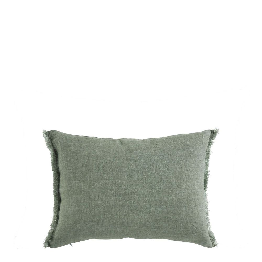 Fabric cushions - CHLOÉ cushion cover in washed linen - Celadon - 30 x 40 cm - BLANC D'IVOIRE
