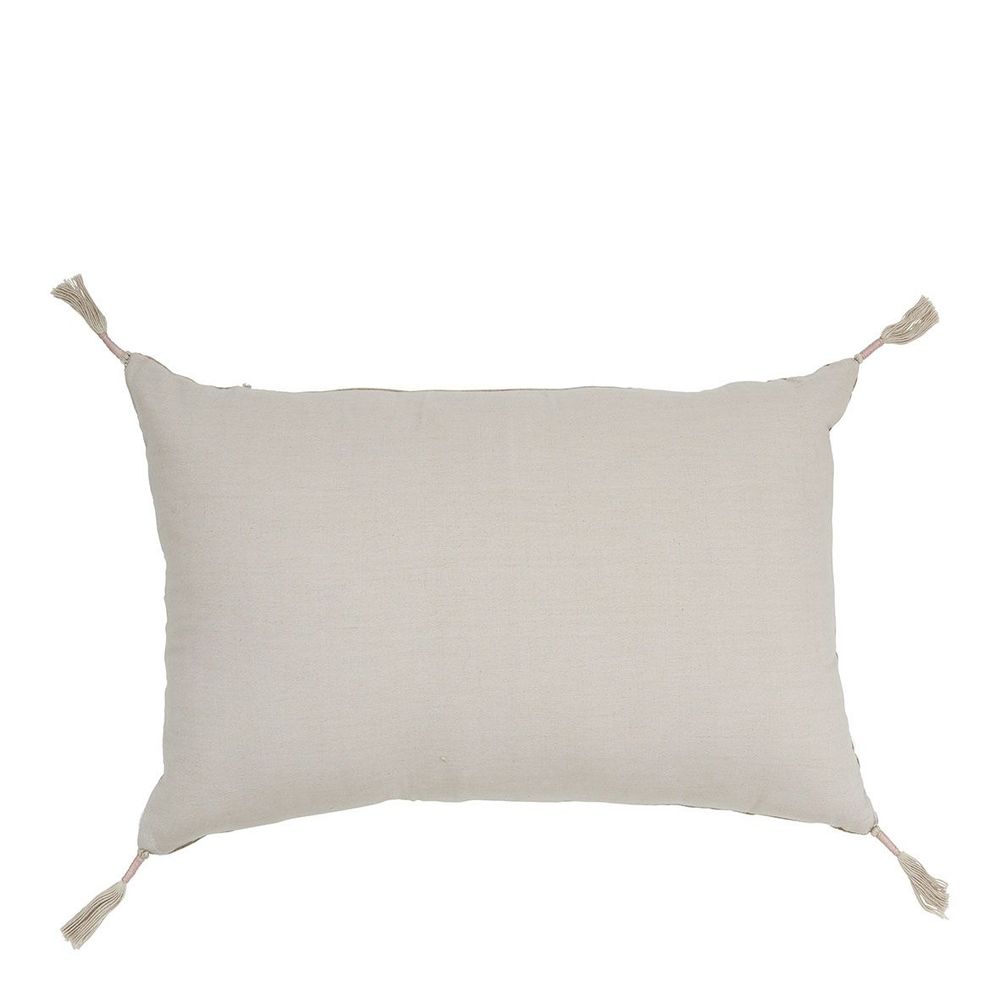 Fabric cushions - MATTEO cushion cover in cotton and linen velvet - Pink - 60 x 40 cm - BLANC D'IVOIRE