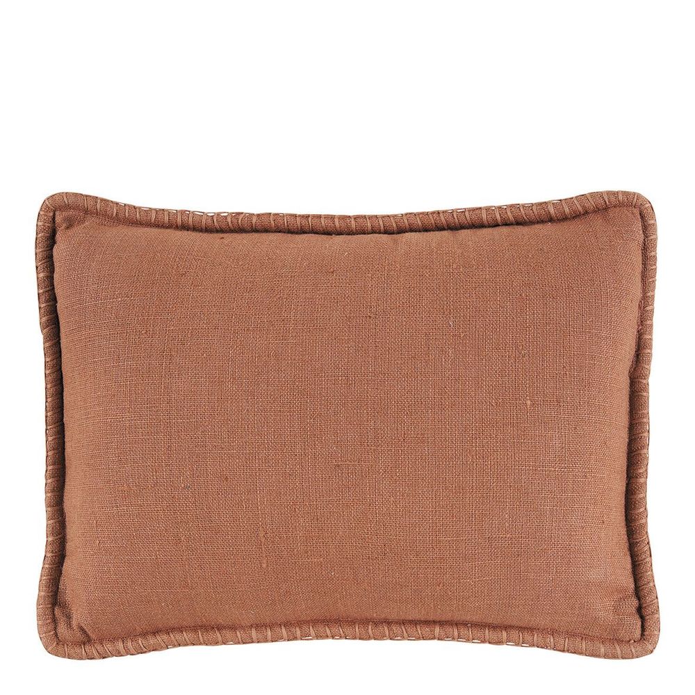 Cushions - LOUISE linen cushion - Terracotta - BLANC D'IVOIRE