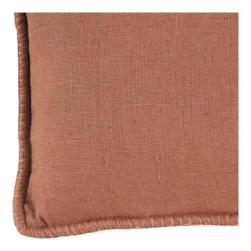 Cushions - LOUISE linen cushion - Terracotta - BLANC D'IVOIRE