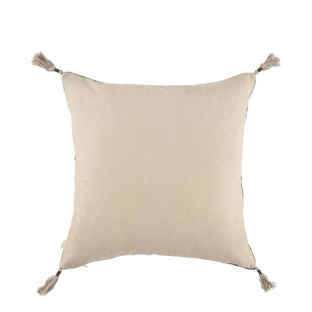Coussins textile - Housse de coussin MATTEO en velours de coton et lin - Gris charbon - 50 x 50 cm - BLANC D'IVOIRE