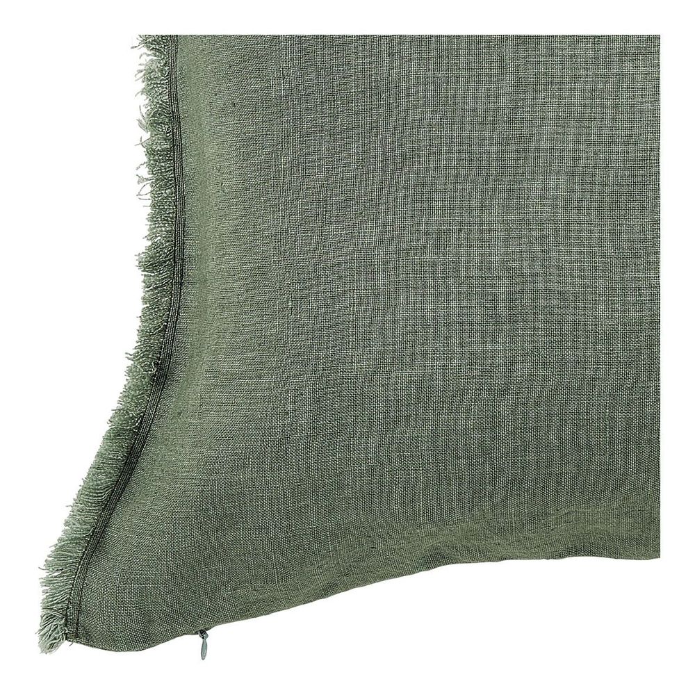 Coussins textile - Housse de coussin CHLOÉ en lin lavé - Céladon - 60 x 40 cm - BLANC D'IVOIRE