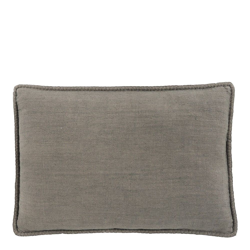 Coussins - Coussin LOUISE lin - Gris - BLANC D'IVOIRE
