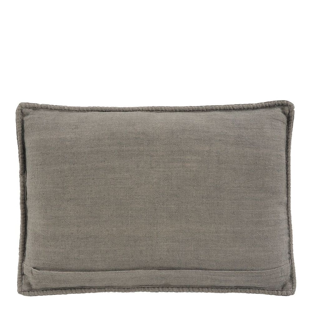 Coussins - Coussin LOUISE lin - Gris - BLANC D'IVOIRE