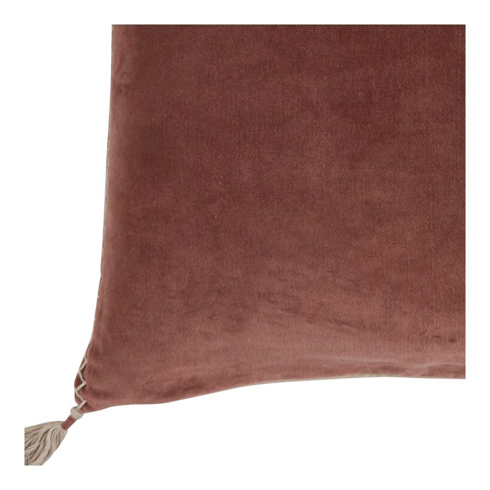 Coussins textile - Housse de coussin MATTEO en velours de coton et lin - Terracotta - 50 x 50 cm - BLANC D'IVOIRE