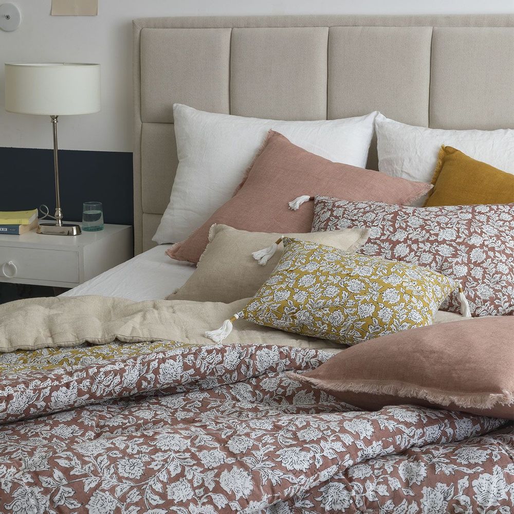 Coussins textile - Housse de coussin EDEN en coton - Terracotta - 60 x 40 cm - BLANC D'IVOIRE