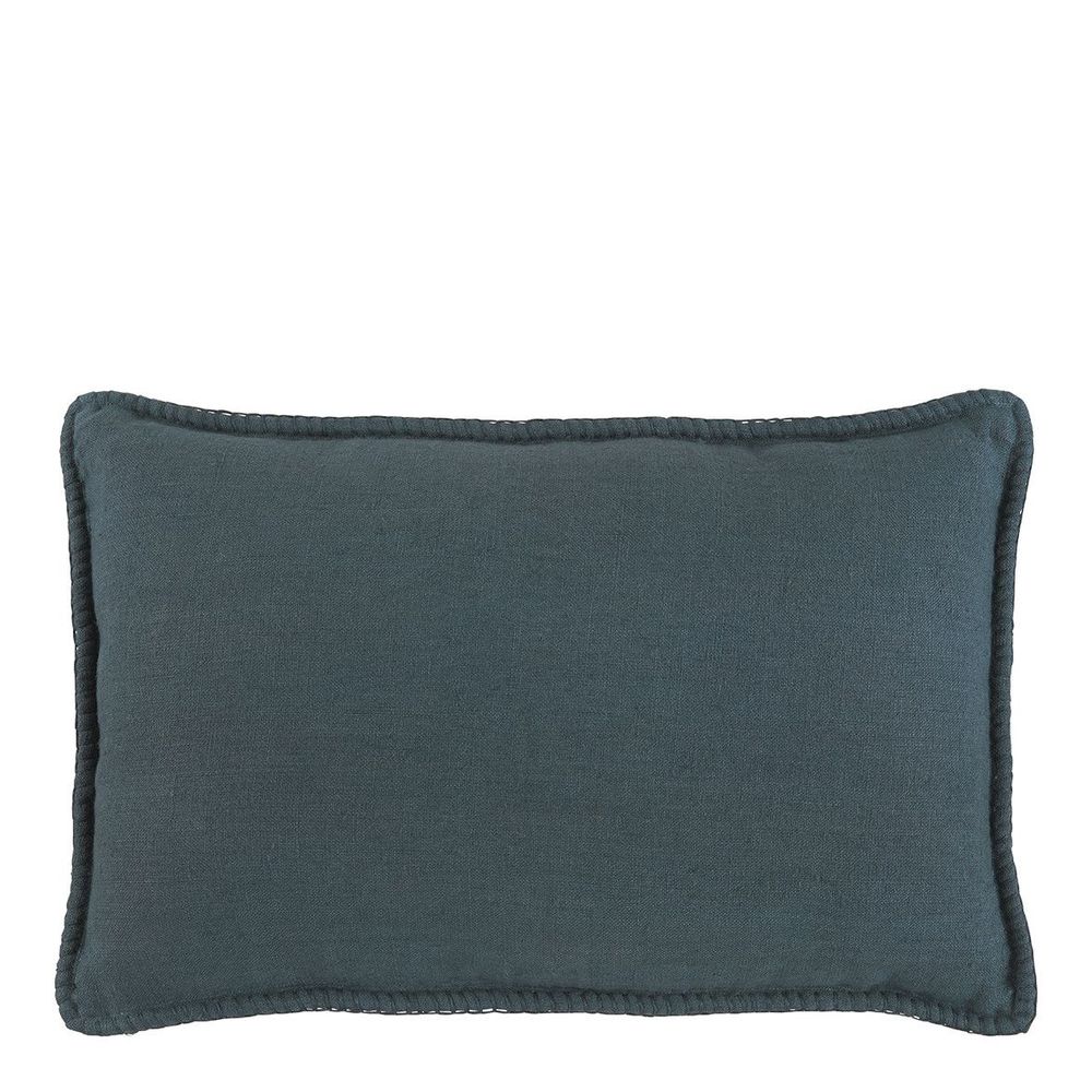 Coussins - Coussin LOUISE lin - Pétrole - BLANC D'IVOIRE