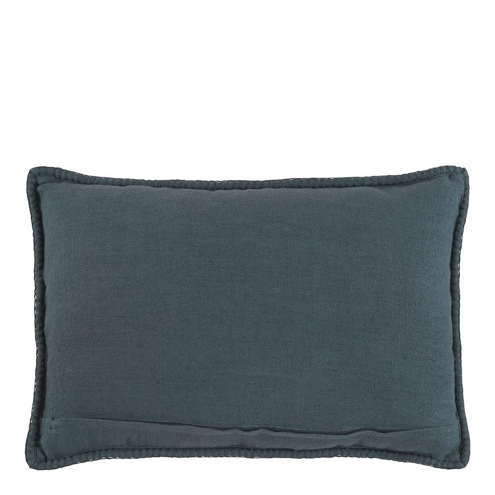 Coussins - Coussin LOUISE lin - Pétrole - BLANC D'IVOIRE