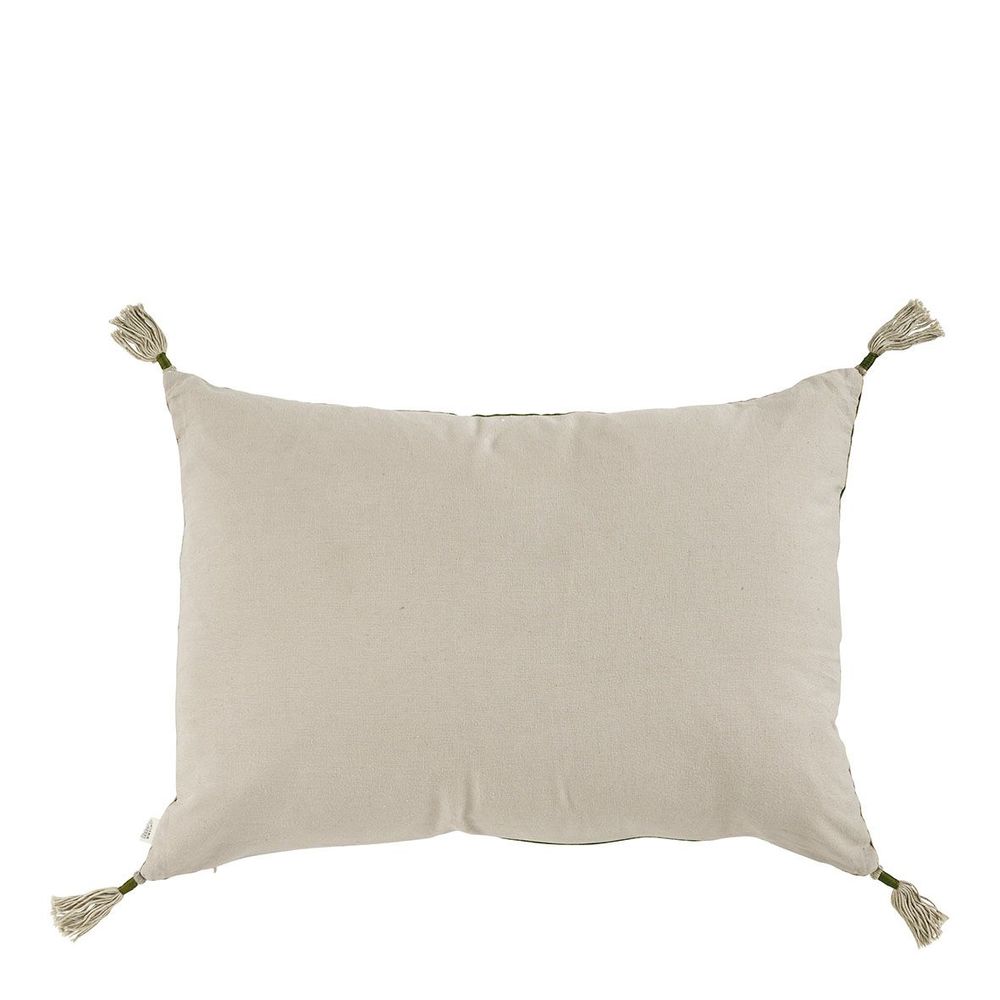 Fabric cushions - MATTEO cushion cover in cotton and linen velvet - Khaki - 30 x 40 cm - BLANC D'IVOIRE