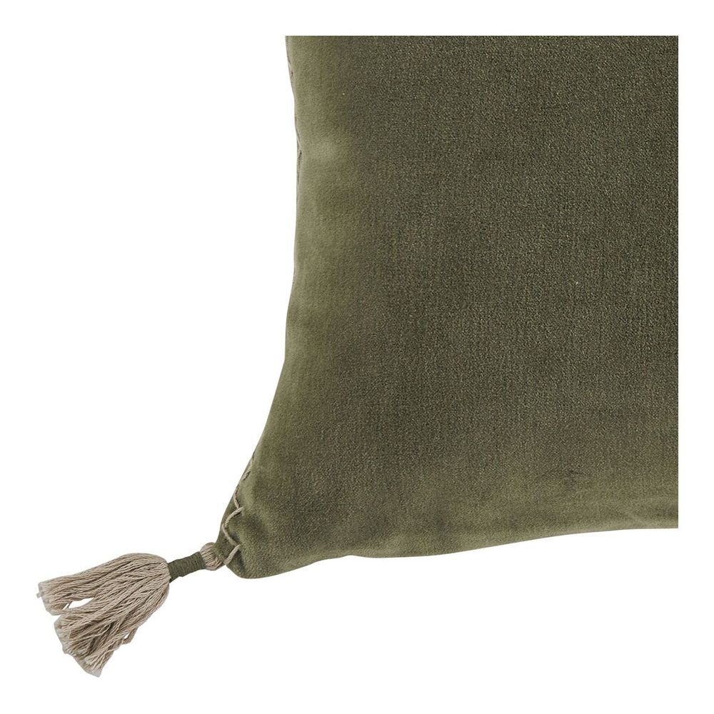 Fabric cushions - MATTEO cushion cover in cotton and linen velvet - Khaki - 30 x 40 cm - BLANC D'IVOIRE