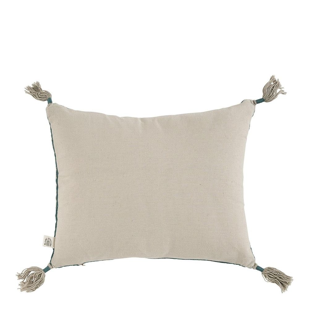 Coussins textile - Housse de coussin MATTEO en velours de coton et lin - Céladon - 30 x 40 cm - BLANC D'IVOIRE