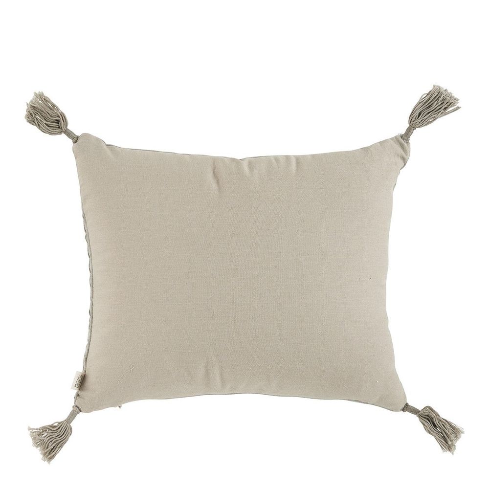 Cushions - MATTEO velvet and linen cushion - Gray - BLANC D'IVOIRE