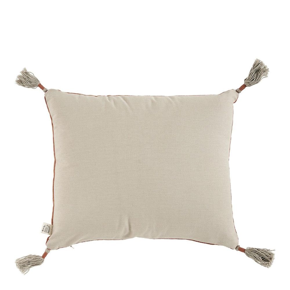 Fabric cushions - MATTEO cushion cover in cotton and linen velvet - Burnt Orange - 30 x 40 cm - BLANC D'IVOIRE