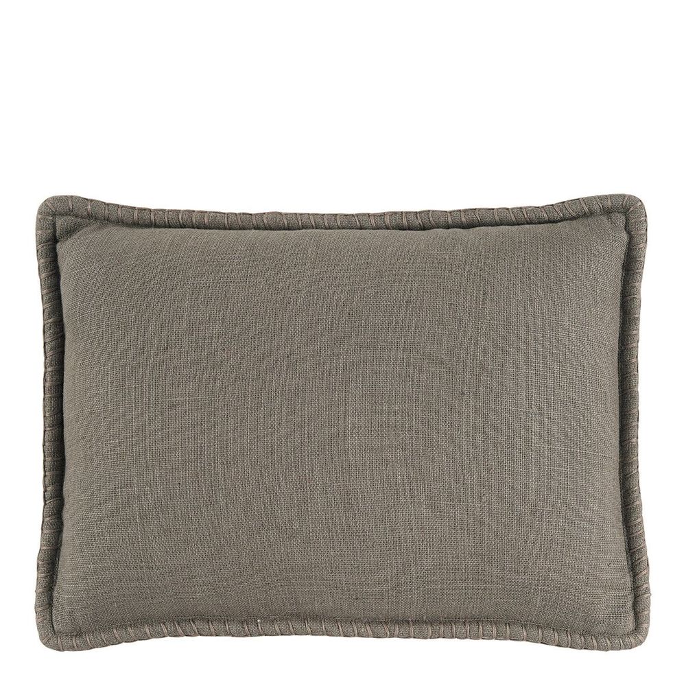 Coussins - Coussin LOUISE lin - Gris - BLANC D'IVOIRE