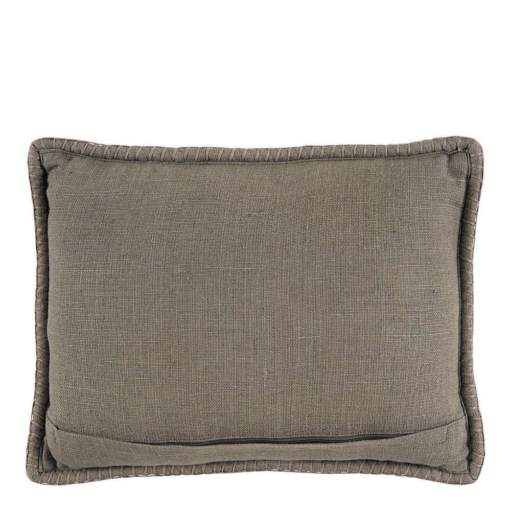 Coussins - Coussin LOUISE lin - Gris - BLANC D'IVOIRE