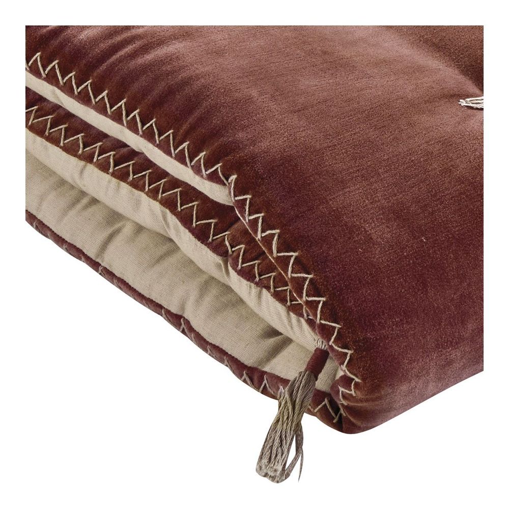 Canapés - Futon MATTEO en velours de coton et lin - Terracotta - 180 x 80 cm - BLANC D'IVOIRE