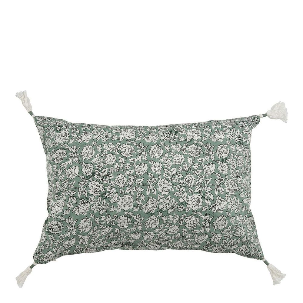 Coussins textile - Housse de coussin EDEN en coton - Céladon - 60 x 40 cm - BLANC D'IVOIRE