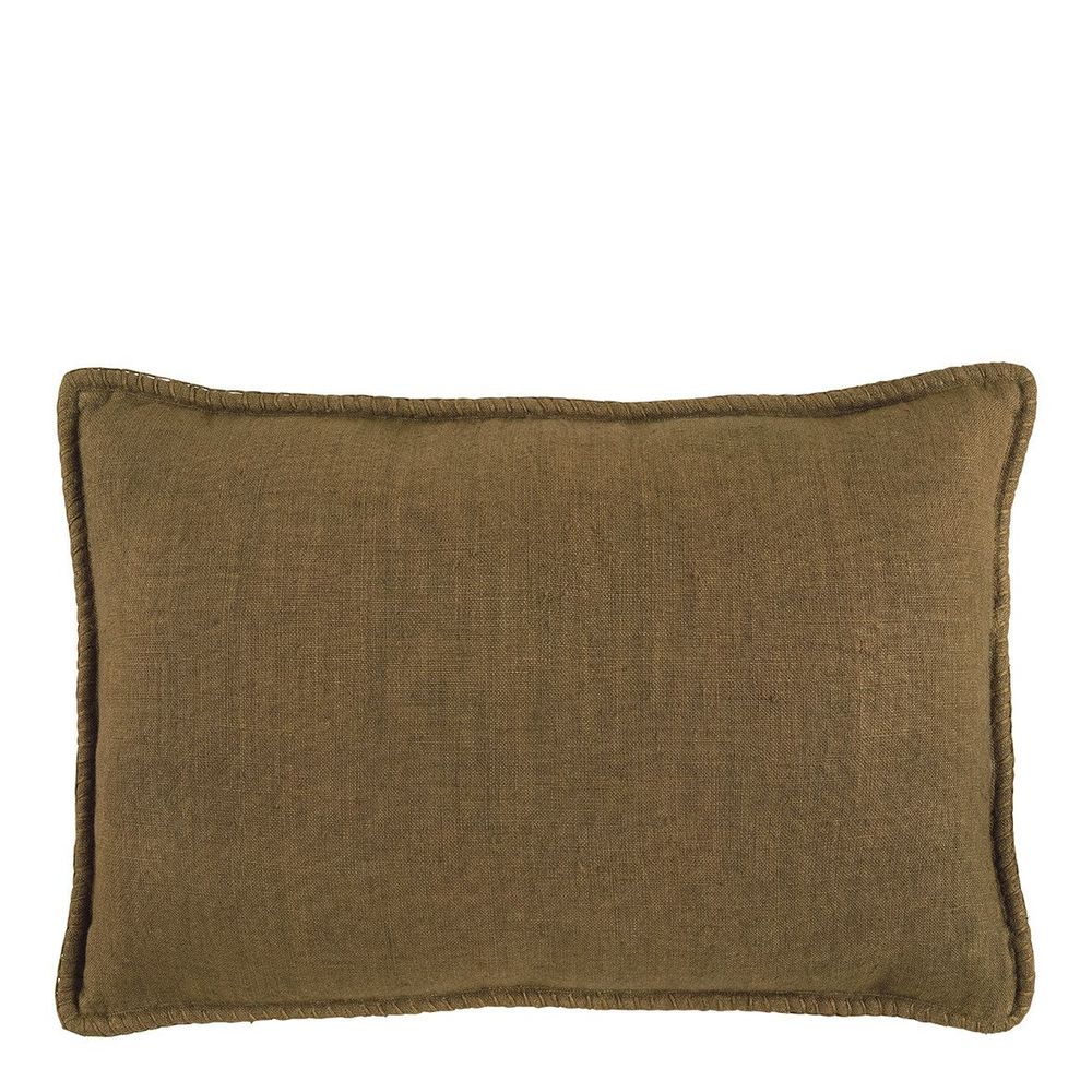 Cushions - LOUISE linen cushion - Bronze - BLANC D'IVOIRE