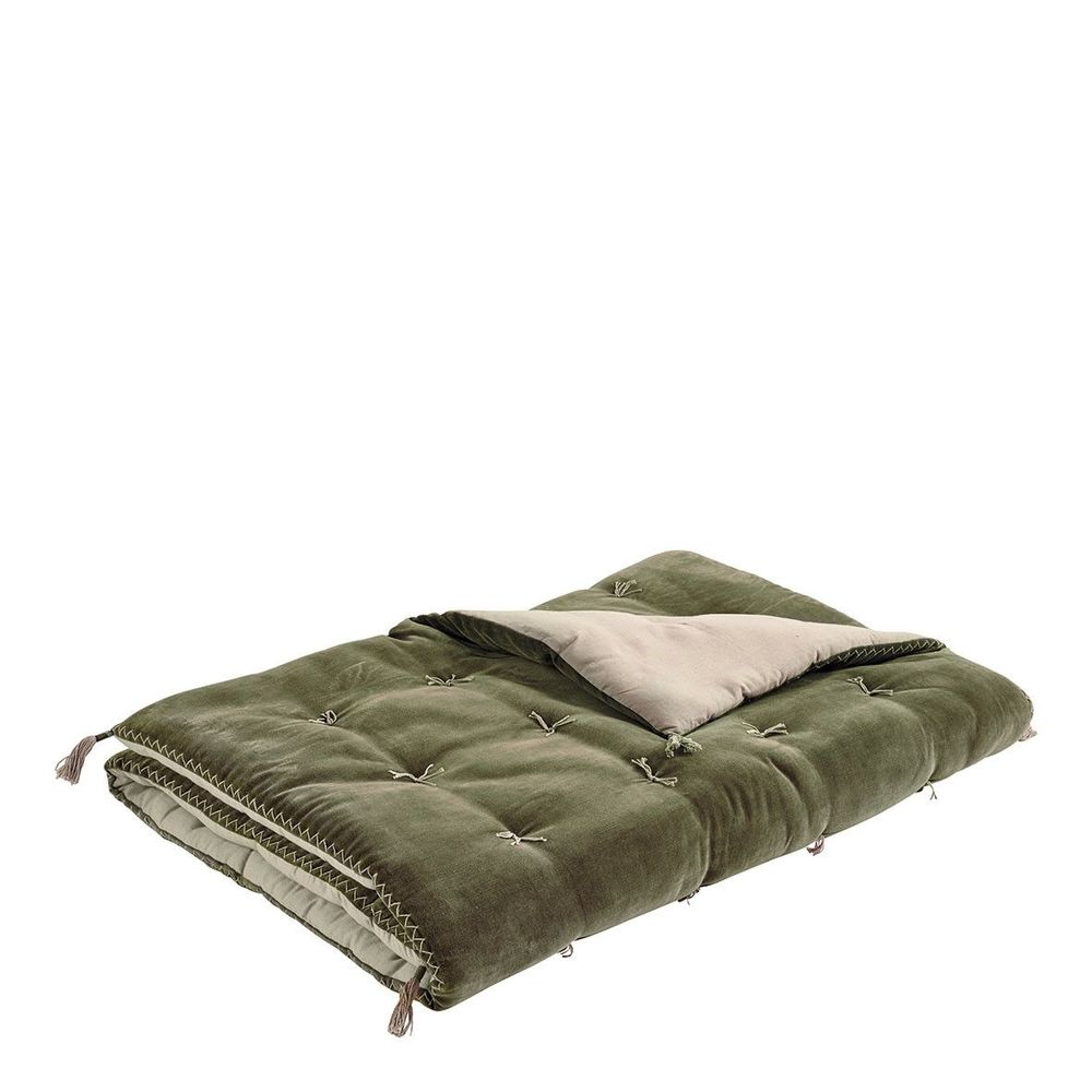 Sofas - MATTEO futon in cotton and linen velvet - Khaki - 180 x 80 cm - BLANC D'IVOIRE