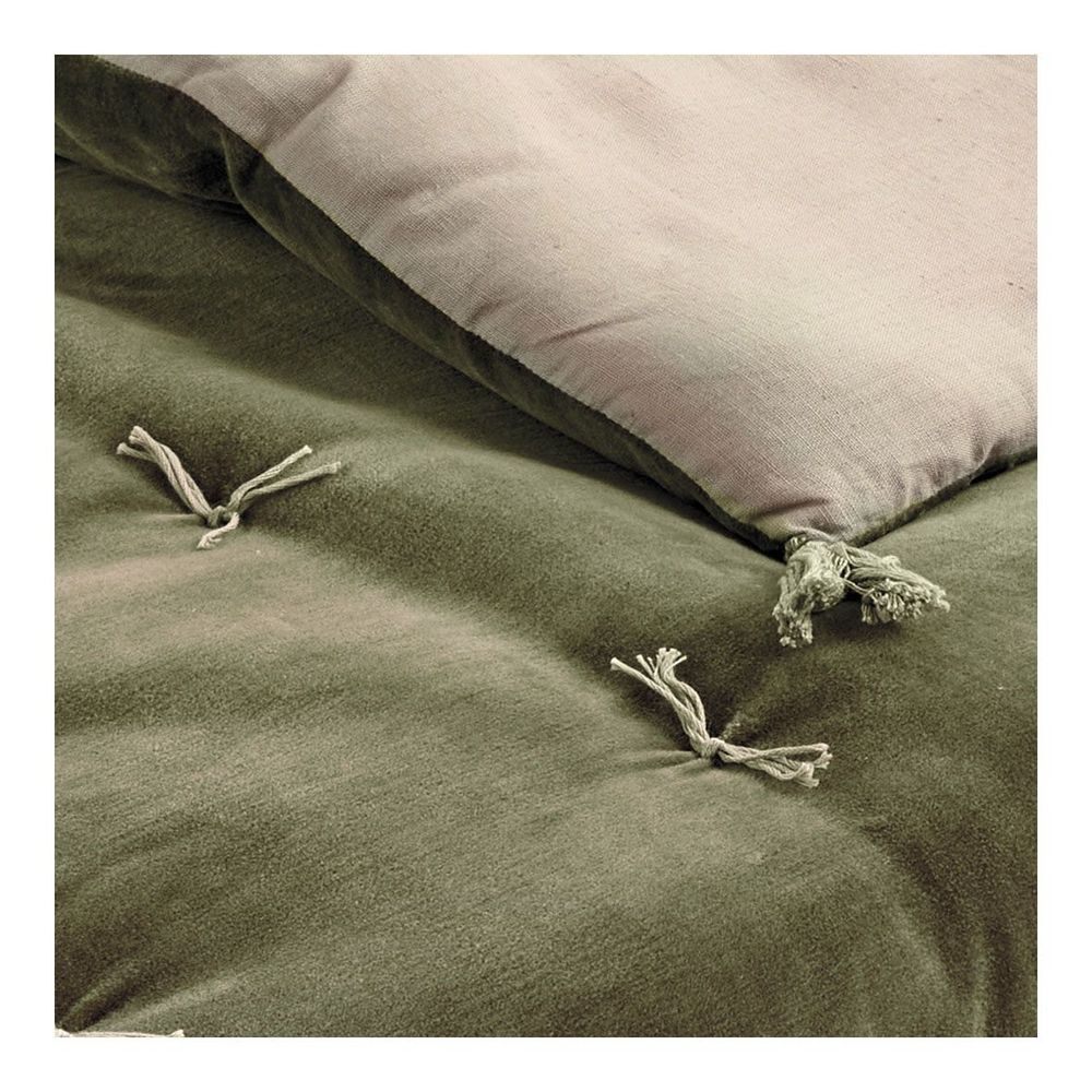 Sofas - MATTEO futon in cotton and linen velvet - Khaki - 180 x 80 cm - BLANC D'IVOIRE
