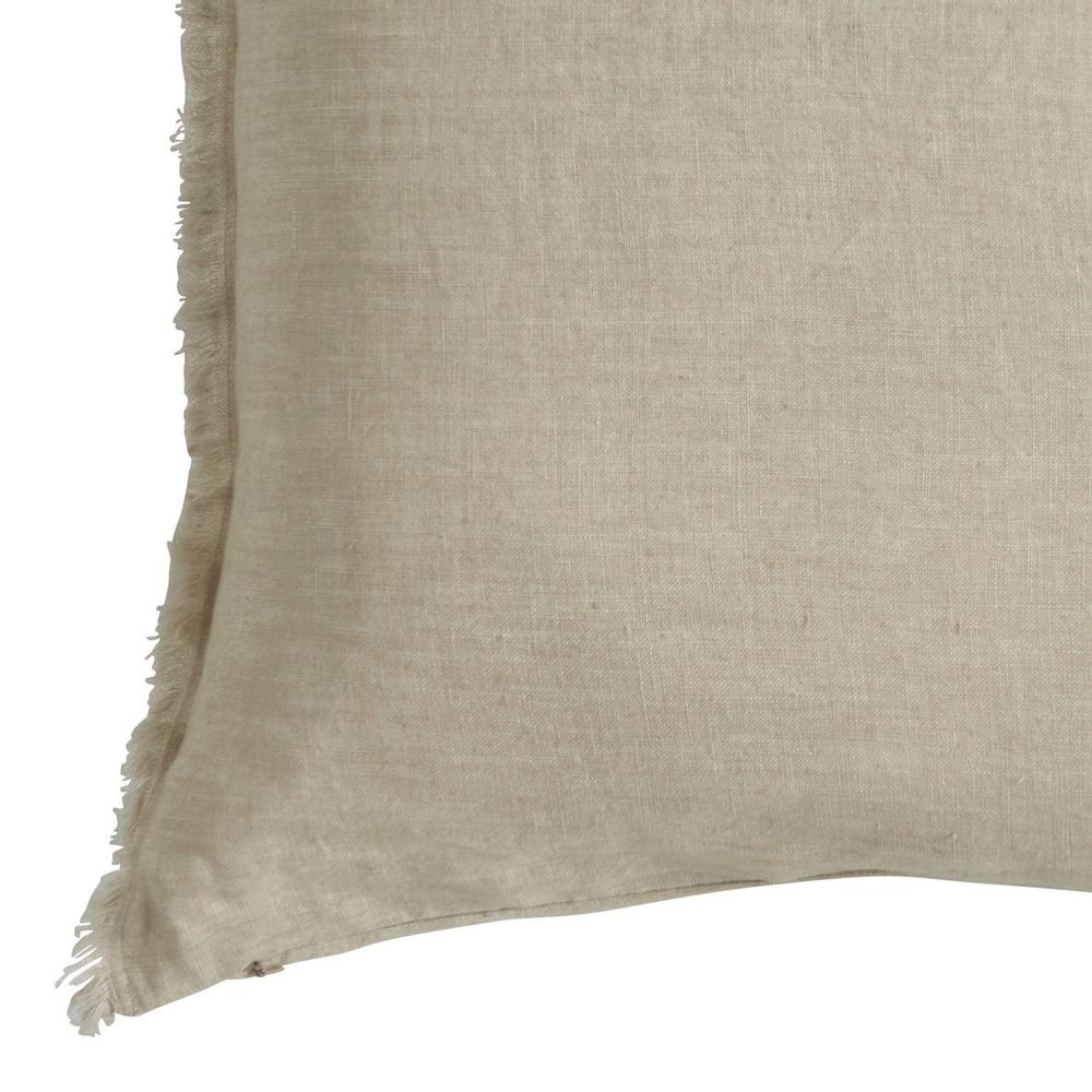 Coussins textile - Housse de coussin CHLOÉ en lin lavé - Naturel - 50 x 50 cm - BLANC D'IVOIRE