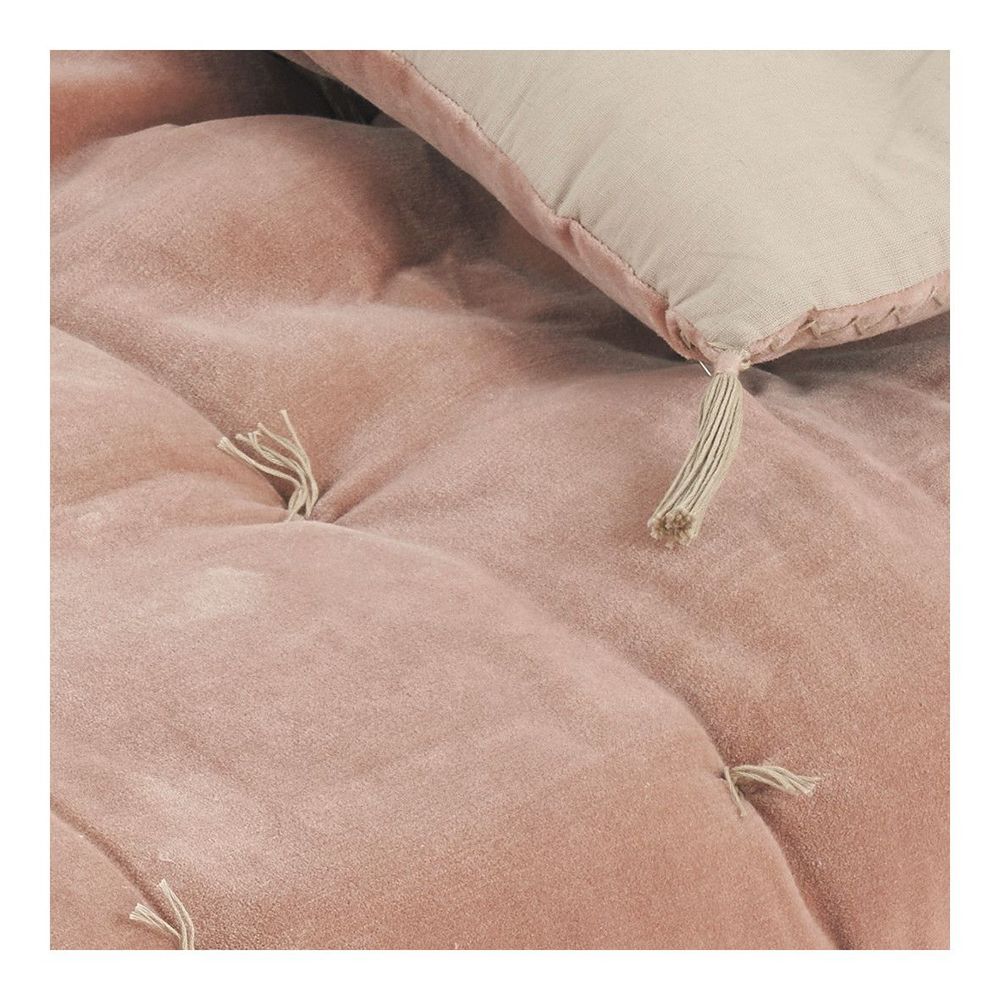Sofas - MATTEO futon in cotton and linen velvet - Pink - BLANC D'IVOIRE